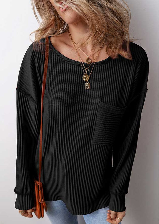 LM Abby Black Long Sleeve Top
