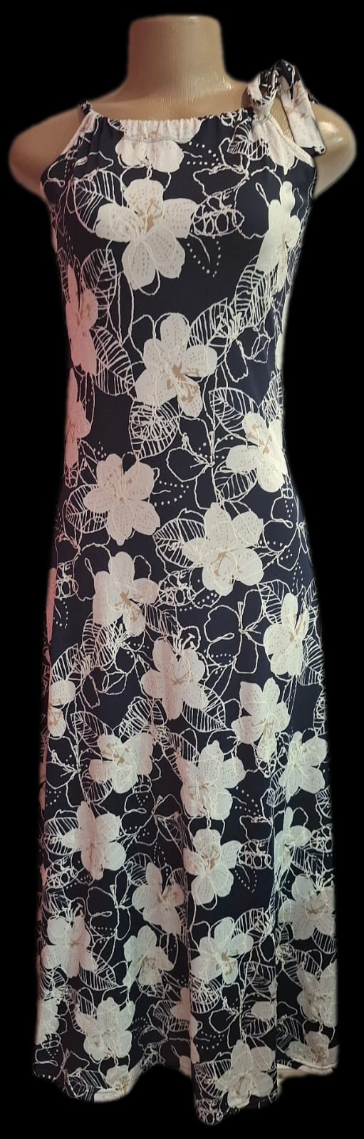 CC Navy & Wit Lang Drawstring Rok