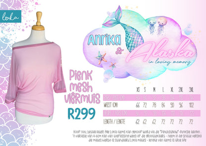Alaska Pienk Mesh Vlermuis Top