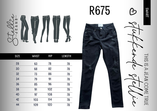 Stukkende Black denim