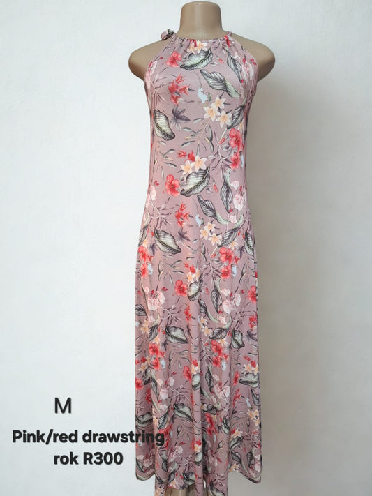 CC Pink & Red Drawstring Dress